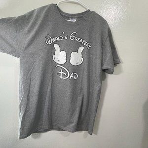 Disney Mickey Mouse Hands Shirt 'World's Greatest Dad', Grey - XL